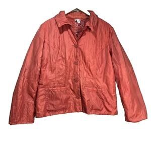 Chico's Quilted Coral Jacket Reversible Size 2